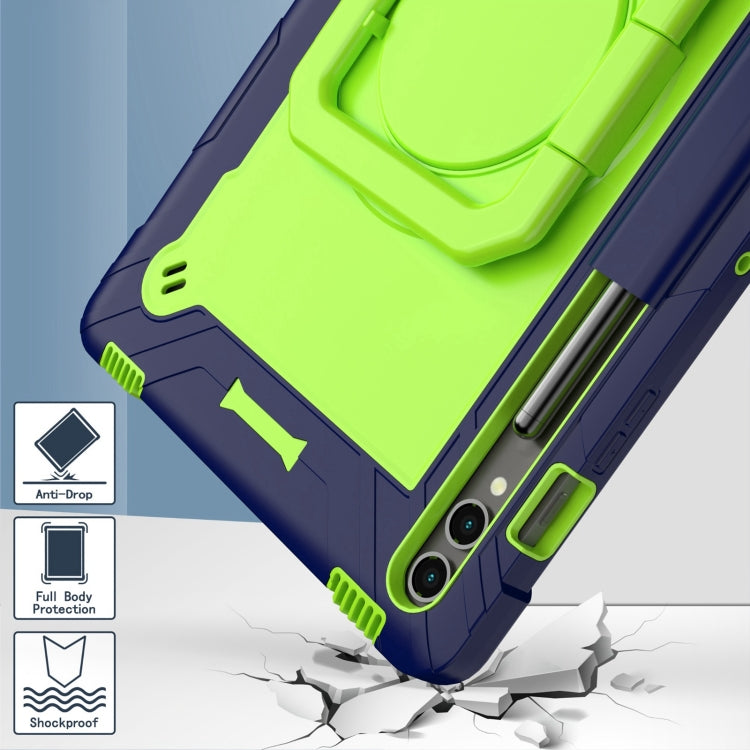 For Samsung Galaxy Tab S9 FE+ / S9+ Handle Robot Silicone Hybrid PC Tablet Case(Navy Yellow Green) - Galaxy Tab S9+ Cases by PMC Jewellery | Online Shopping South Africa | PMC Jewellery | Buy Now Pay Later Mobicred