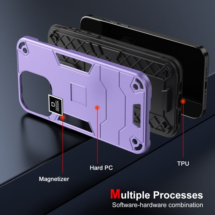 For Motorola Moto G 2024 5G Shockproof TPU Hybrid PC Phone Case(Purple) - Motorola Cases by PMC Jewellery | Online Shopping South Africa | PMC Jewellery | Buy Now Pay Later Mobicred