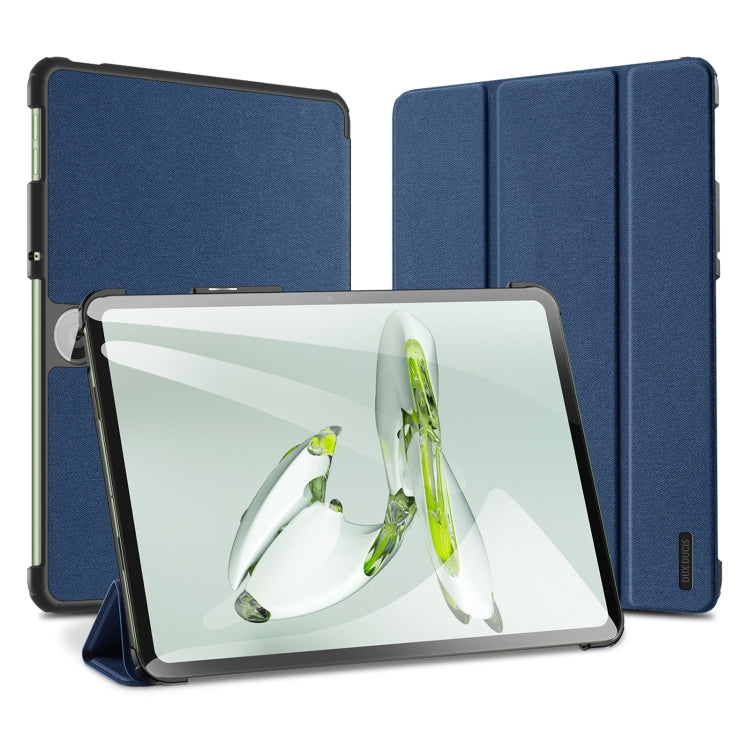 For OnePlus Pad Go/OPPO Pad Air2 DUX DUCIS Domo Series Magnetic Flip Leather Tablet Case(Blue) - Others by DUX DUCIS | Online Shopping South Africa | PMC Jewellery | Buy Now Pay Later Mobicred