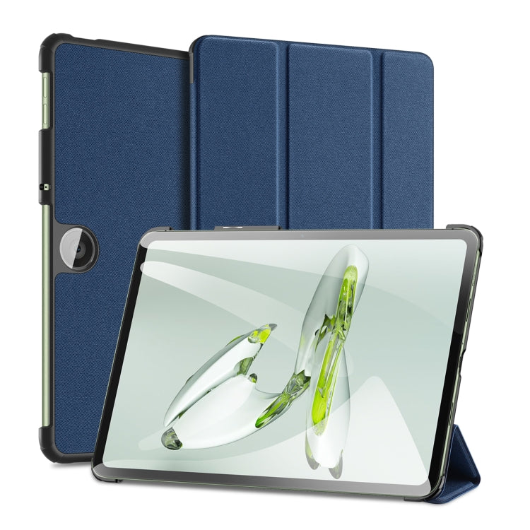 For OnePlus Pad Go/OPPO Pad Air2 DUX DUCIS Domo Series Magnetic Flip Leather Tablet Case(Blue) - Others by DUX DUCIS | Online Shopping South Africa | PMC Jewellery | Buy Now Pay Later Mobicred