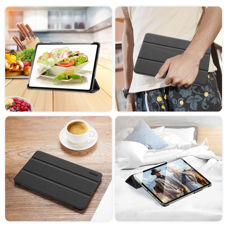 For OnePlus Pad Go/OPPO Pad Air2 DUX DUCIS Domo Series Magnetic Flip Leather Tablet Case(Black) - Others by DUX DUCIS | Online Shopping South Africa | PMC Jewellery | Buy Now Pay Later Mobicred