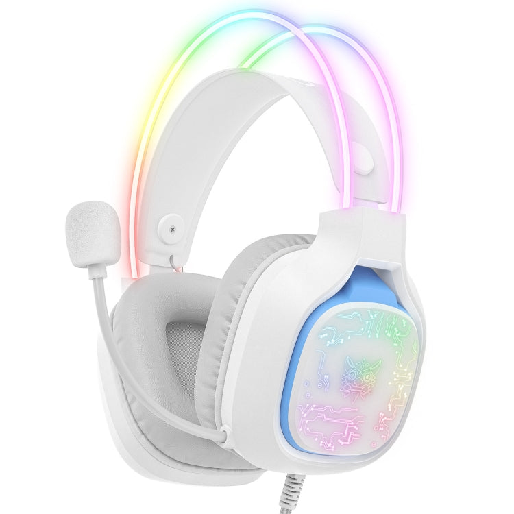 ONIKUMA X22 USB + 3.5mm Colorful Light Wired Gaming Headset with Mic, Cable length: 1.8m(White) - Multimedia Headset by ONIKUMA | Online Shopping South Africa | PMC Jewellery | Buy Now Pay Later Mobicred