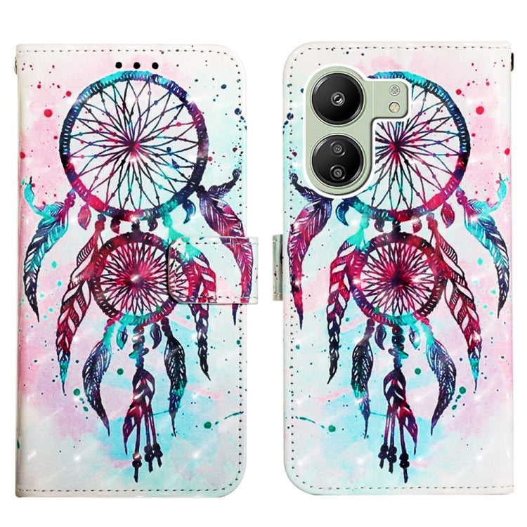 For Xiaomi Redmi 13C 3D Painting Horizontal Flip Leather Phone Case(Color Drop Wind Chimes) - 13C Cases by PMC Jewellery | Online Shopping South Africa | PMC Jewellery | Buy Now Pay Later Mobicred