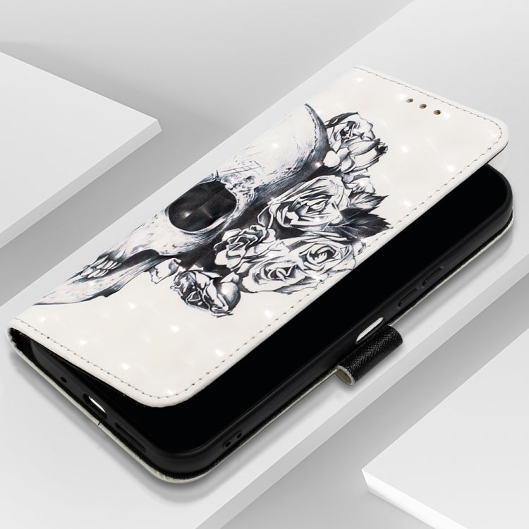 For Xiaomi Redmi Note 13 5G Global 3D Painting Horizontal Flip Leather Phone Case(Skull) - Note 13 Cases by PMC Jewellery | Online Shopping South Africa | PMC Jewellery | Buy Now Pay Later Mobicred