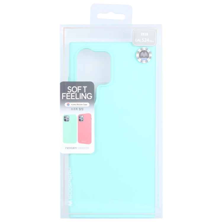 For Samsung Galaxy S24 Ultra 5G GOOSPERY SOFT FEELING Liquid TPU Soft Phone Case(Mint Green) - Galaxy S24 Ultra 5G Cases by GOOSPERY | Online Shopping South Africa | PMC Jewellery | Buy Now Pay Later Mobicred