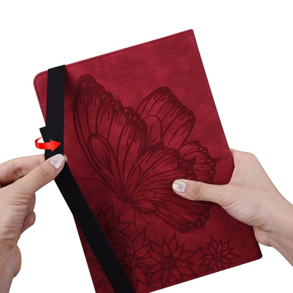 For iPad Pro 11 2024 Big Butterfly Embossed Leather Tablet Case(Red) - iPad Pro 11 2024 Cases by PMC Jewellery | Online Shopping South Africa | PMC Jewellery | Buy Now Pay Later Mobicred