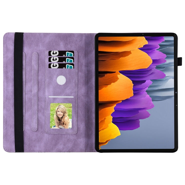 For Samsung Galaxy Tab S9 Ultra / S8 Ultra Big Butterfly Embossed Leather Tablet Case(Purple) - Galaxy Tab S9 Ultra Cases by PMC Jewellery | Online Shopping South Africa | PMC Jewellery | Buy Now Pay Later Mobicred