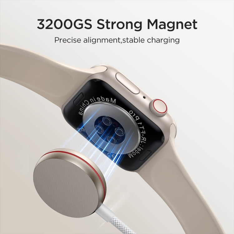 JOYROOM S-IW012 2 in 1 USB to 8 Pin + Magnetic Watch Wireless Charging Data Cable, Cable Length: 1.5m(White) - Multifunction Cable by JOYROOM | Online Shopping South Africa | PMC Jewellery | Buy Now Pay Later Mobicred