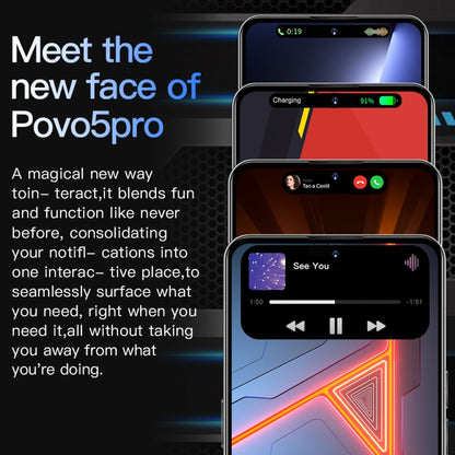 Povo5pro / PU31, 3GB+32GB, 6.53 inch Face Identification Android 8.1 MTK6753 Octa Core, Network: 4G, AI GPT4, Dual SIM(Black) -  by PMC Jewellery | Online Shopping South Africa | PMC Jewellery