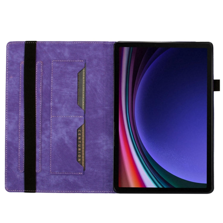 For Samsung Galaxy Tab S9 FE+ / S9+ / S8+ Butterfly Cat Embossing Leather Tablet Case(Purple) - Galaxy Tab S9+ Cases by PMC Jewellery | Online Shopping South Africa | PMC Jewellery | Buy Now Pay Later Mobicred