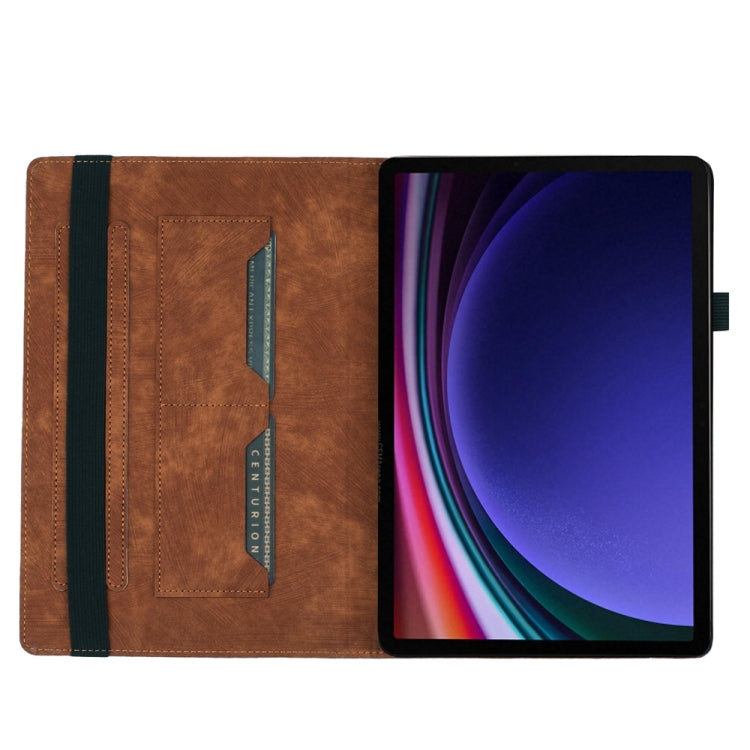 For Samsung Galaxy Tab S9 FE+ / S9+ / S8+ Butterfly Cat Embossing Leather Tablet Case(Brown) - Galaxy Tab S9+ Cases by PMC Jewellery | Online Shopping South Africa | PMC Jewellery | Buy Now Pay Later Mobicred