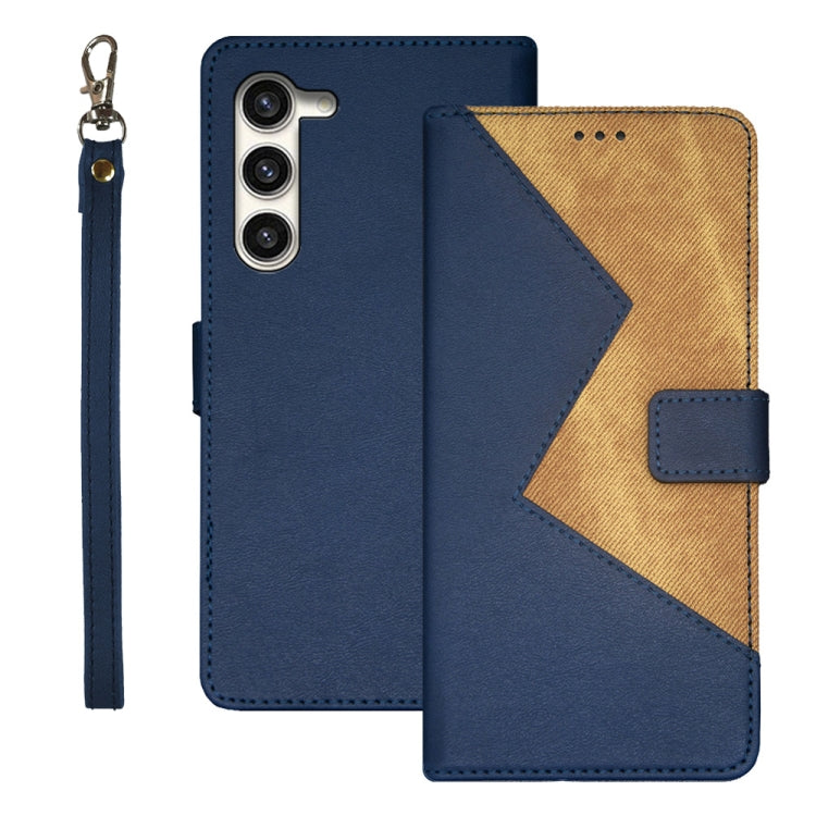 For Samsung Galaxy S24 5G idewei Two-color Splicing Leather Phone Case(Blue) - Galaxy S24 5G Cases by idewei | Online Shopping South Africa | PMC Jewellery | Buy Now Pay Later Mobicred