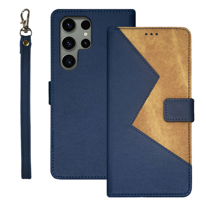 For Samsung Galaxy S24 Ultra 5G idewei Two-color Splicing Leather Phone Case(Blue) - Galaxy S24 Ultra 5G Cases by idewei | Online Shopping South Africa | PMC Jewellery | Buy Now Pay Later Mobicred