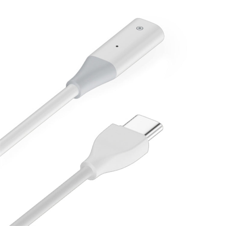 For Apple Pencil 1 USB-C / Type-C to 8 Pin Stylus Charging Cable with Indicator Light, Length:1m(White) - Pencil Accessories by PMC Jewellery | Online Shopping South Africa | PMC Jewellery | Buy Now Pay Later Mobicred