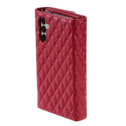 For Samsung Galaxy S24+ 5G Zipper Multi-Card Wallet Rhombic Leather Phone Case(Red) - Galaxy S24+ 5G Cases by PMC Jewellery | Online Shopping South Africa | PMC Jewellery | Buy Now Pay Later Mobicred