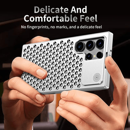 For Samsung Galaxy S24 Ultra 5G R-JUST RJ58 Aromatherapy Metal Cooling Phone Case(Silver) - Galaxy S24 Ultra 5G Cases by R-JUST | Online Shopping South Africa | PMC Jewellery