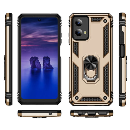 For Motorola Moto G Play 5G 2024 Shockproof TPU + PC Phone Case with Holder(Gold) - Motorola Cases by PMC Jewellery | Online Shopping South Africa | PMC Jewellery | Buy Now Pay Later Mobicred