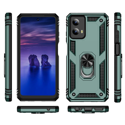 For Motorola Moto G Play 5G 2024 Shockproof TPU + PC Phone Case with Holder(Dark Green) - Motorola Cases by PMC Jewellery | Online Shopping South Africa | PMC Jewellery | Buy Now Pay Later Mobicred