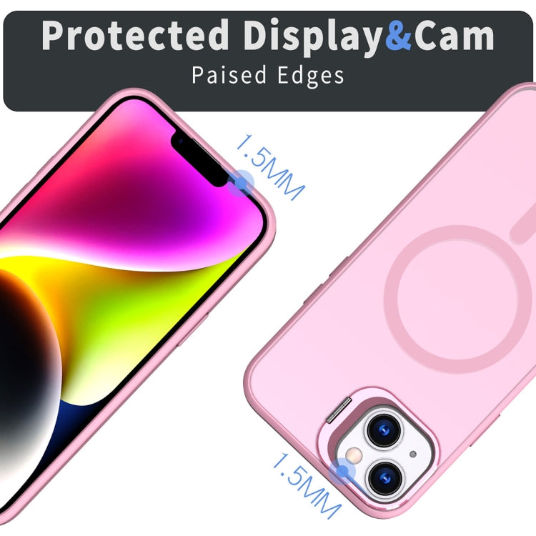 For iPhone 14 Plus Metal Invisible Camera Holder MagSafe Magnetic Phone Case(Pink) - iPhone 14 Plus Cases by PMC Jewellery | Online Shopping South Africa | PMC Jewellery