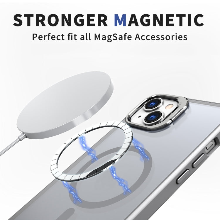 For iPhone 12 Metal Invisible Camera Holder MagSafe Magnetic Phone Case(Grey) - iPhone 12 / 12 Pro Cases by PMC Jewellery | Online Shopping South Africa | PMC Jewellery