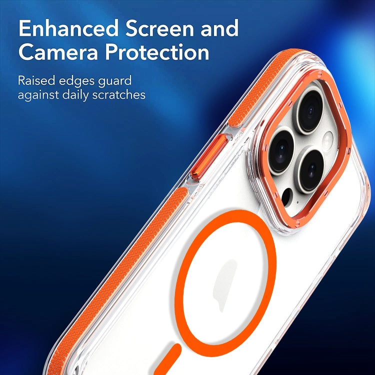 For iPhone 14 Pro Max Dual-Color Clear Acrylic Hybrid TPU MagSafe Phone Case(Orange) - iPhone 14 Pro Max Cases by PMC Jewellery | Online Shopping South Africa | PMC Jewellery