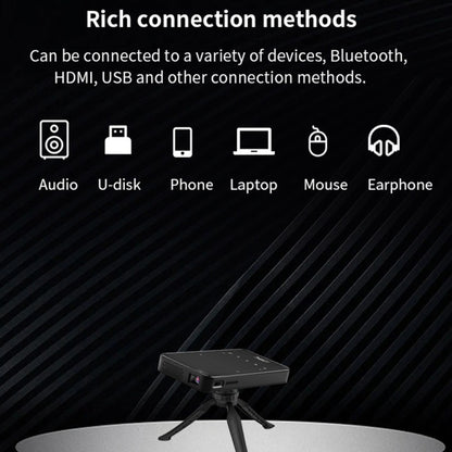 S90 DLP Android 9.0 2GB+32GB 4K Mini WiFi Smart Projector, Power Plug:EU Plug(Black) - Mini Projector by PMC Jewellery | Online Shopping South Africa | PMC Jewellery | Buy Now Pay Later Mobicred