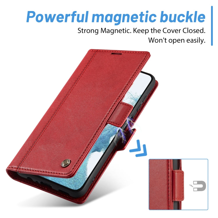 For Samsung Galaxy S24 LC.IMEEKE Skin-friendly Card Slots Leather Phone Case(Red) - Galaxy S24 5G Cases by LC.IMEEKE | Online Shopping South Africa | PMC Jewellery | Buy Now Pay Later Mobicred