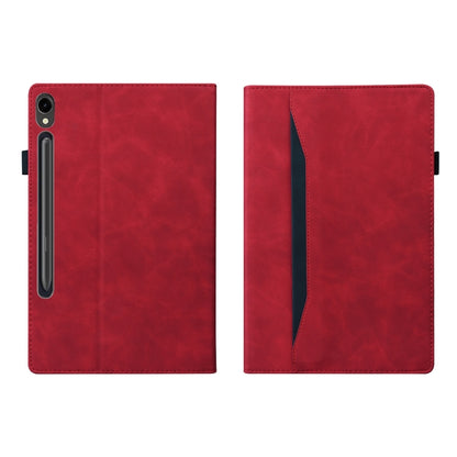 For Samsung Galaxy Tab S9 / S8 / S7 Splicing Shockproof Smart Leather Tablet Case(Red) - Galaxy Tab S9 Cases by PMC Jewellery | Online Shopping South Africa | PMC Jewellery | Buy Now Pay Later Mobicred