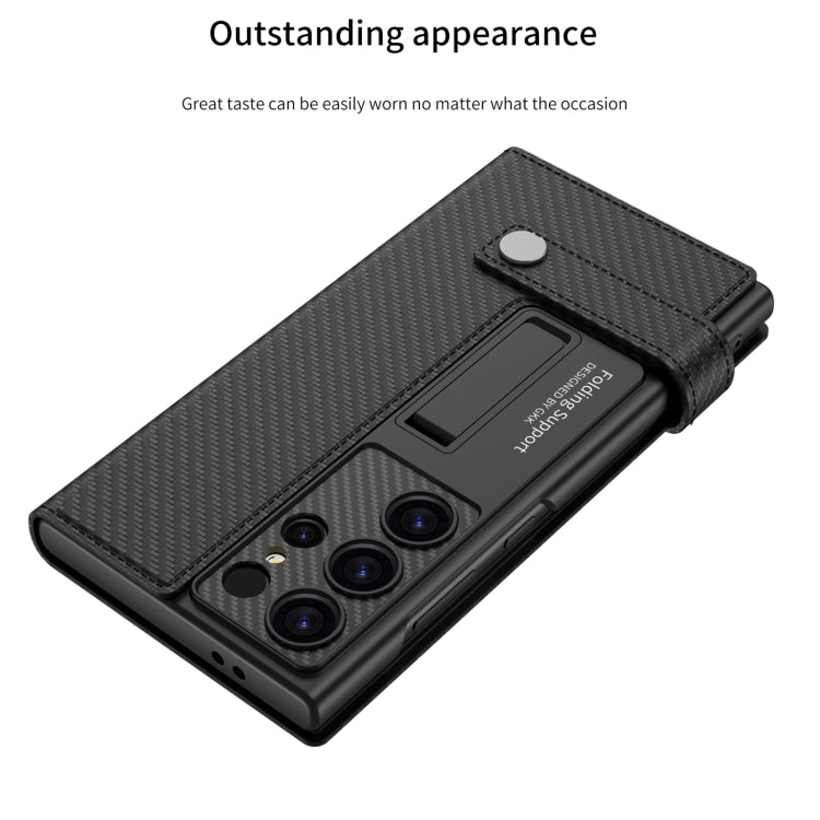 For Samsung Galaxy S24+ 5G GKK Flip Wallet Leather Phone Case, Without Pen(Carbon Fiber Texture) - Galaxy S24+ 5G Cases by GKK | Online Shopping South Africa | PMC Jewellery | Buy Now Pay Later Mobicred