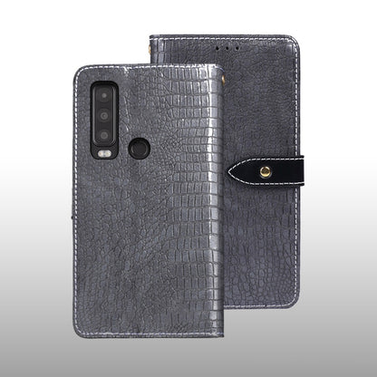 For CAT S75 idewei Crocodile Texture Leather Phone Case(Grey) - More Brand by idewei | Online Shopping South Africa | PMC Jewellery | Buy Now Pay Later Mobicred