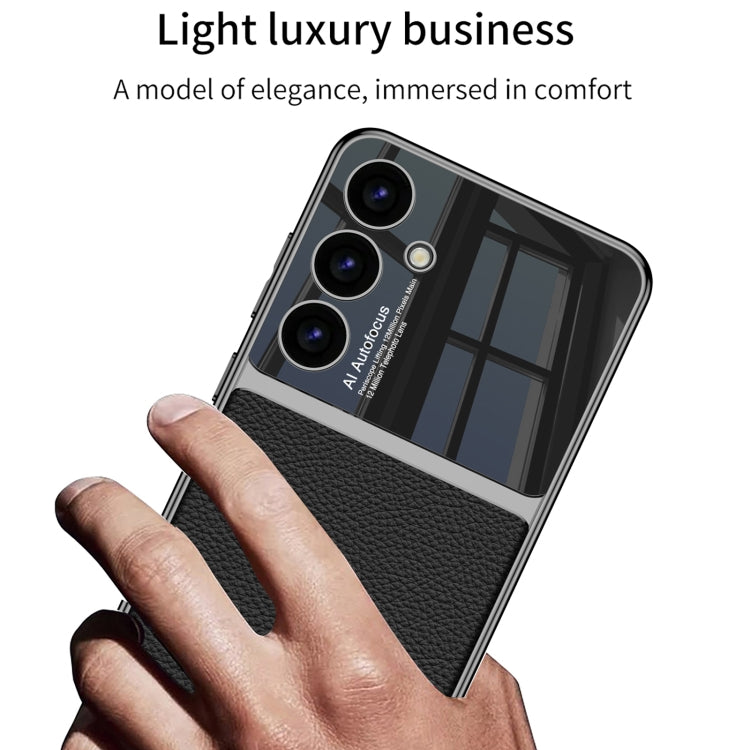 For Samsung Galaxy S24+ 5G GKK Plating TPU + Leather Full Coverage Phone Case(Carbon Fibre) - Galaxy Phone Cases by GKK | Online Shopping South Africa | PMC Jewellery | Buy Now Pay Later Mobicred