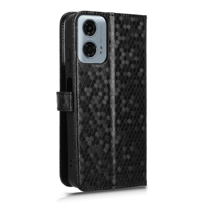 For Motorola Moto G Power 5G 2024 Honeycomb Dot Texture Leather Phone Case(Black) - Motorola Cases by PMC Jewellery | Online Shopping South Africa | PMC Jewellery | Buy Now Pay Later Mobicred