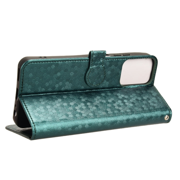 For Motorola Moto G Power 5G 2024 Honeycomb Dot Texture Leather Phone Case(Green) - Motorola Cases by PMC Jewellery | Online Shopping South Africa | PMC Jewellery | Buy Now Pay Later Mobicred