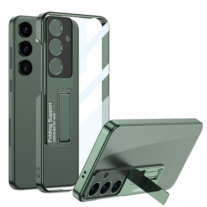 For Samsung Galaxy S24 5G GKK Electroplating Full Coverage Protective Phone Case with Holder(Green) - Galaxy S24 5G Cases by GKK | Online Shopping South Africa | PMC Jewellery | Buy Now Pay Later Mobicred