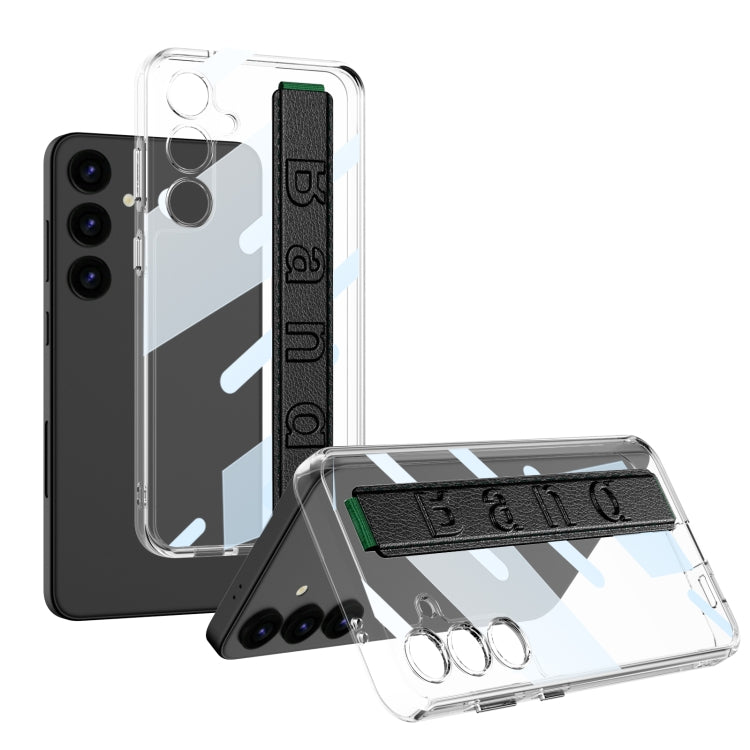 For Samsung Galaxy S24+ 5G GKK Space Frame Transparent PC + TPU Phone Case with Wrist Strap(Black) - Galaxy S24+ 5G Cases by GKK | Online Shopping South Africa | PMC Jewellery | Buy Now Pay Later Mobicred