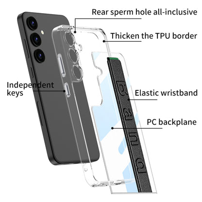 For Samsung Galaxy S24+ 5G GKK Space Frame Transparent PC + TPU Phone Case with Wrist Strap(Carbon Fiber Texture) - Galaxy Phone Cases by GKK | Online Shopping South Africa | PMC Jewellery | Buy Now Pay Later Mobicred