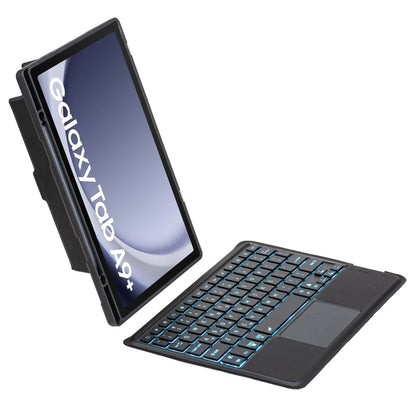 For Samsung Galaxy Tab A9+ X210 TA09B-AS Pen Tray Style Detachable Bluetooth Keyboard Leather Case with Touch Backlight(Black) - Samsung Keyboard by PMC Jewellery | Online Shopping South Africa | PMC Jewellery