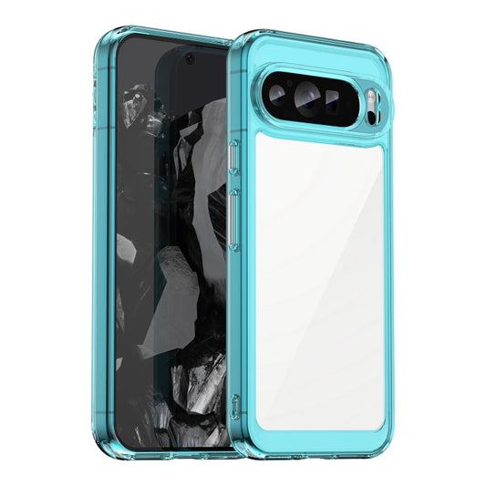 For Google Pixel 9 Pro Colorful Series Acrylic Hybrid TPU Phone Case(Transparent Blue) - Google Cases by PMC Jewellery | Online Shopping South Africa | PMC Jewellery | Buy Now Pay Later Mobicred