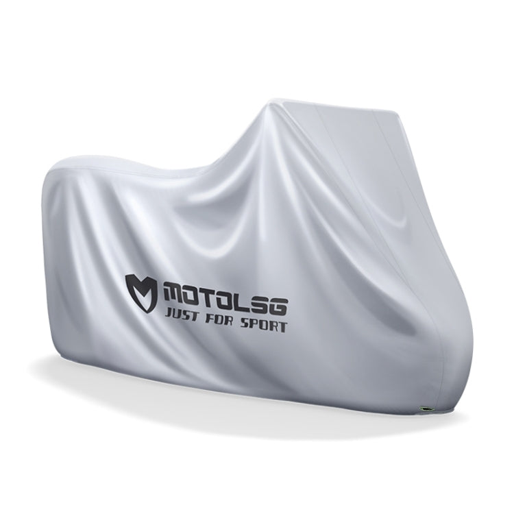 MOTOLSG Motorcycle Waterproof Sunproof Dustproof Thickening Cover, Size:L(Silver) - Raincoat by MOTOLSG | Online Shopping South Africa | PMC Jewellery | Buy Now Pay Later Mobicred