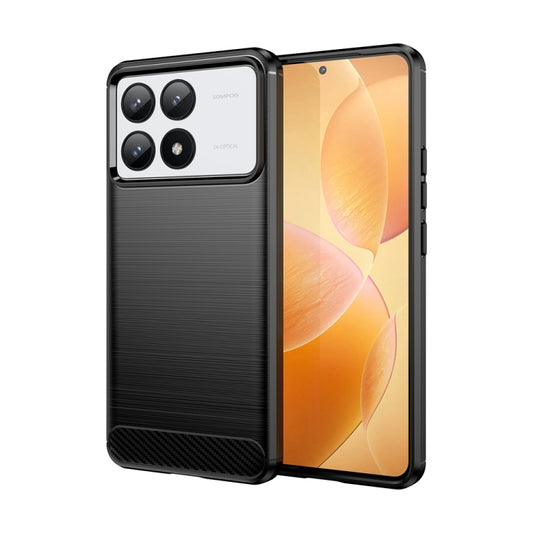 For Xiaomi Redmi K70 Brushed Texture Carbon Fiber TPU Phone Case(Black) - K70 Cases by PMC Jewellery | Online Shopping South Africa | PMC Jewellery | Buy Now Pay Later Mobicred