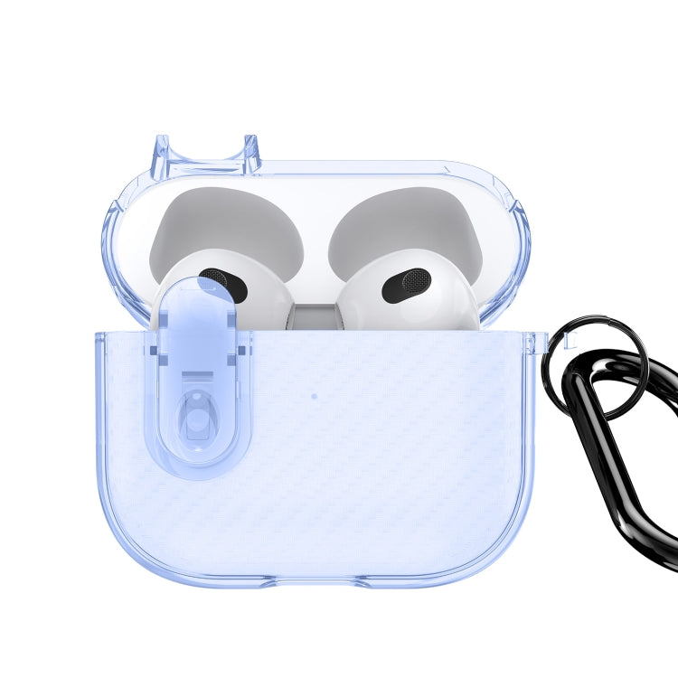 For AirPods 3 DUX DUCIS PECK Series Split Transparent Carbon Fiber Earphone Case(Blue) - For AirPods 3 by DUX DUCIS | Online Shopping South Africa | PMC Jewellery | Buy Now Pay Later Mobicred