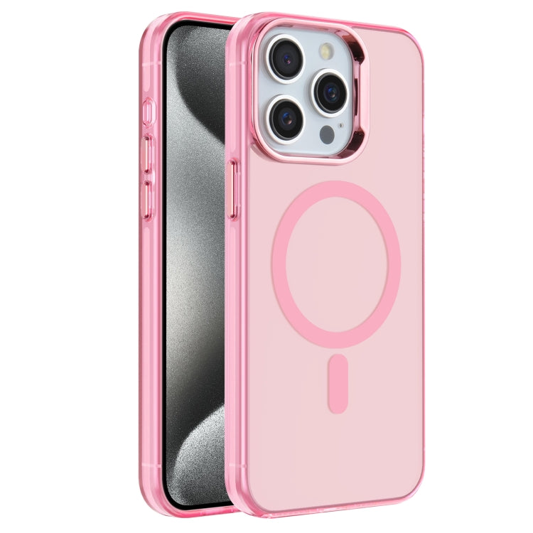 For iPhone 15 Pro Max Electroplated IMD Magsafe PC Hybrid TPU Phone Case(Pink) - iPhone 15 Pro Max Cases by PMC Jewellery | Online Shopping South Africa | PMC Jewellery