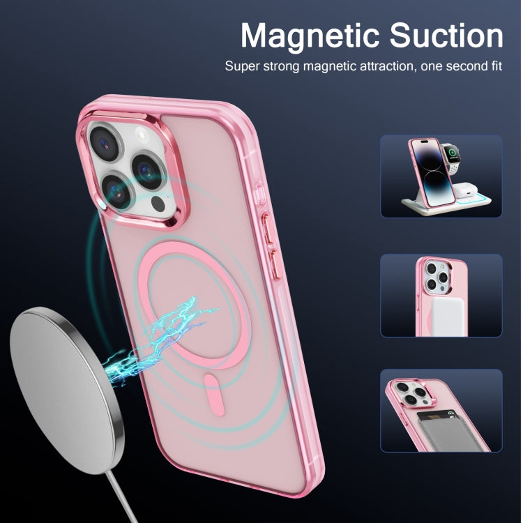 For iPhone 15 Pro Electroplated IMD Magsafe PC Hybrid TPU Phone Case(Pink) - iPhone 15 Pro Cases by PMC Jewellery | Online Shopping South Africa | PMC Jewellery