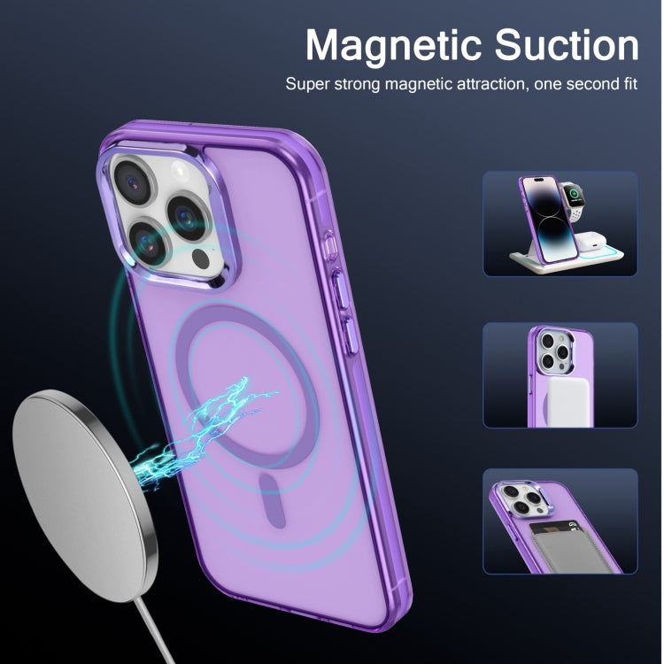 For iPhone 15 Pro Electroplated IMD Magsafe PC Hybrid TPU Phone Case(Purple) - iPhone 15 Pro Cases by PMC Jewellery | Online Shopping South Africa | PMC Jewellery