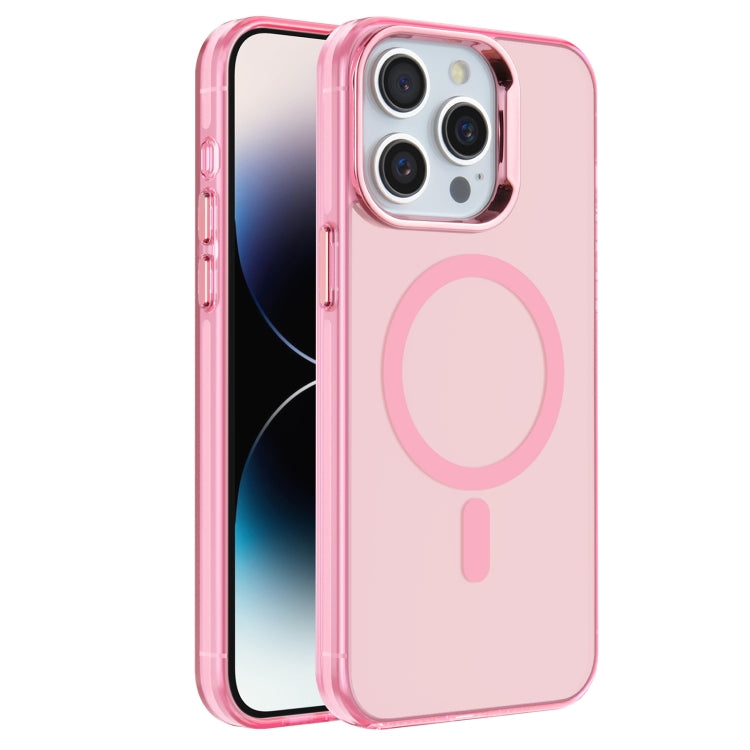 For iPhone 14 Pro Electroplated IMD Magsafe PC Hybrid TPU Phone Case(Pink) - iPhone 14 Pro Cases by PMC Jewellery | Online Shopping South Africa | PMC Jewellery