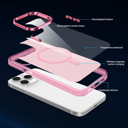 For iPhone 14 Pro Electroplated IMD Magsafe PC Hybrid TPU Phone Case(Pink) - iPhone 14 Pro Cases by PMC Jewellery | Online Shopping South Africa | PMC Jewellery