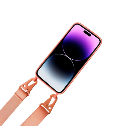 For iPhone 16 Pro Card Slot Liquid Silicone Phone Case with Lanyard(Light Pink) - iPhone 16 Pro Cases by PMC Jewellery | Online Shopping South Africa | PMC Jewellery | Buy Now Pay Later Mobicred