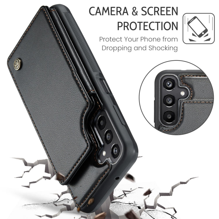 For Samsung Galaxy A15 CaseMe C22 Litchi Texture RFID Anti-theft Leather Phone Case(Black) - Galaxy Phone Cases by CaseMe | Online Shopping South Africa | PMC Jewellery | Buy Now Pay Later Mobicred