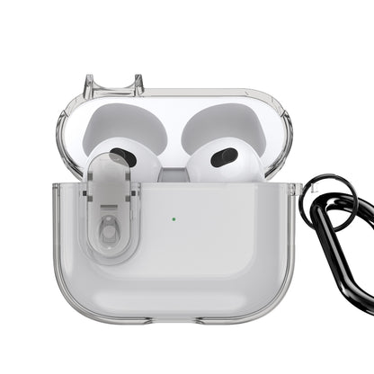 For AirPods 3 DUX DUCIS PECL Series Split Transparent Earphone Case with Hook(Grey) - For AirPods 3 by DUX DUCIS | Online Shopping South Africa | PMC Jewellery | Buy Now Pay Later Mobicred