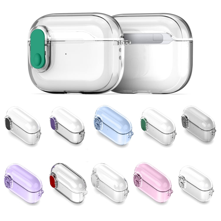 For AirPods Pro 2 DUX DUCIS PECL Series Split Transparent Earphone Case with Hook(Grey) - For AirPods Pro 2 by DUX DUCIS | Online Shopping South Africa | PMC Jewellery | Buy Now Pay Later Mobicred